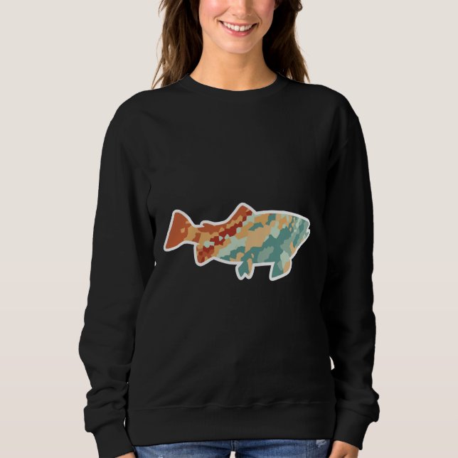Sweatshirt Poisson Abstrait jaune vert (Devant)