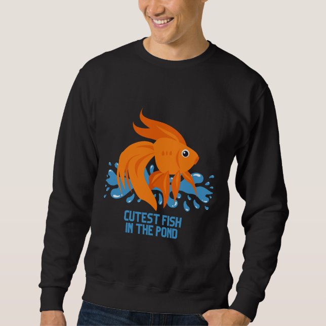Sweatshirt Poisson Cutest Dans L'Étang 590 (Devant)