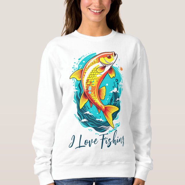 Sweatshirt Poisson jaune orange (Devant)