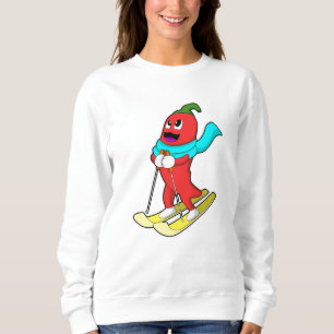 Sweatshirt Poivre en skieur avec skis