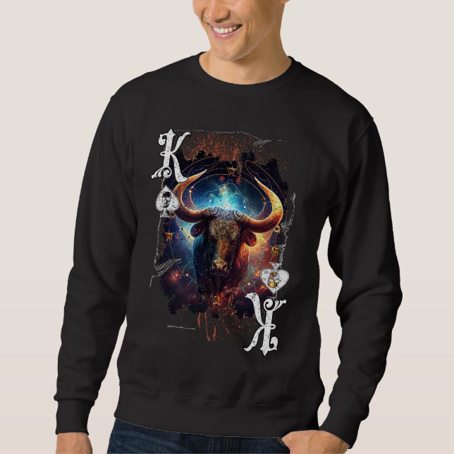Sweatshirt Poker Player Apparel Zodiac Sign Edition Taurus (Devant)