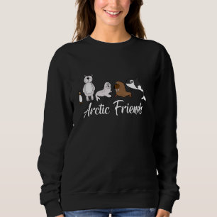 Sweatshirt Pôle Nord Alaska Aurora Borealis Arctic Friends S