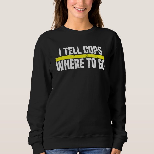 Sweatshirt Police Cop Thin Gold Line Yellow - Emergency Dispa (Devant)