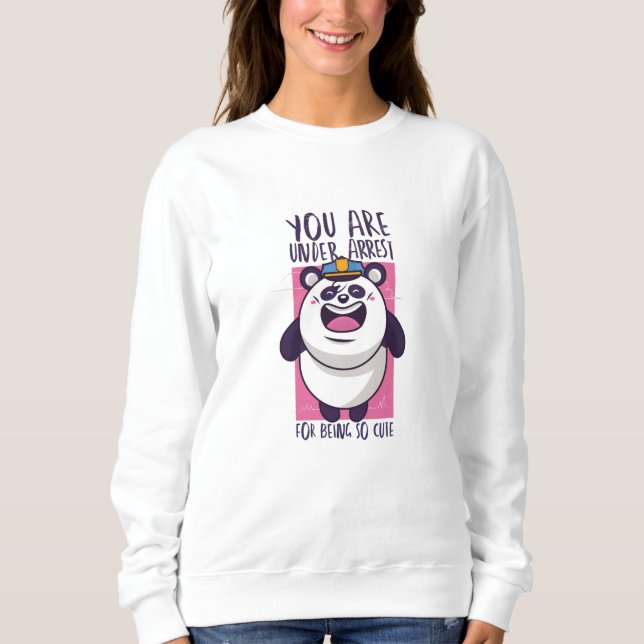 Sweatshirt Police de Cute panda (Devant)
