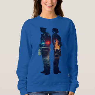 Sweatshirt Police Officer and Nurse Couple Silhouette