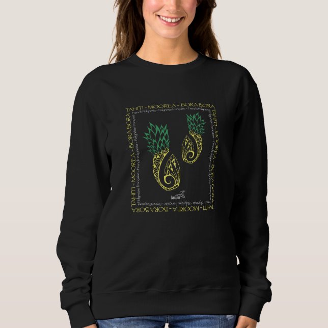 Sweatshirt Polynesian Pineapple Tribal Tattoo Pineapple (Devant)