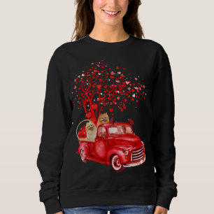 Sweatshirt Pomeranian équitation Camion Rouge Saint-Valentin