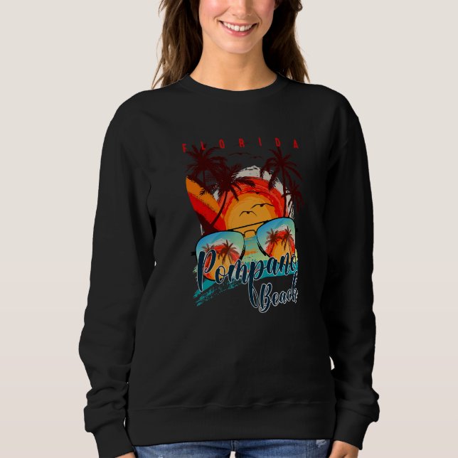 Sweatshirt Pompano Beach Fl Summer Vacation Trip  Florida Bea (Devant)