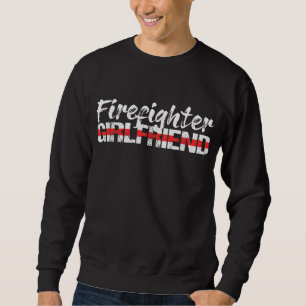 Sweatshirt Pompier Girlfriend Mince Red Line Firewoman
