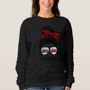 Sweatshirt Pompier Maman Messy Bun Lunettes de cheveux Feu Fe