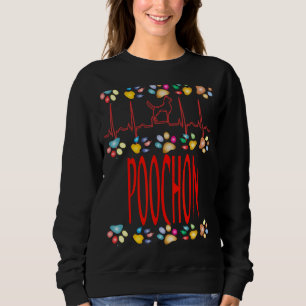 Sweatshirt Poochon J'Aime Mon Poochon Chien Bichon Frise + Po