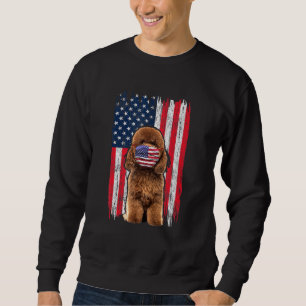 Sweatshirt Poodé américain Drapeau Chien Porte Masque Visage 