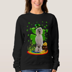 Sweatshirt Poodle 1 Jour de la Saint Patrick Irlandais Shamro