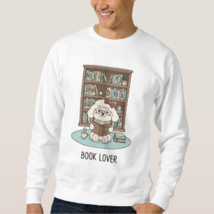 Sweatshirt Poodle Bibliophile Lisant un Café Cozy Vibes