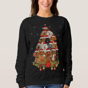 Sweatshirt Poodle Chien Arbre Chandail de Noël Xmas Animal an