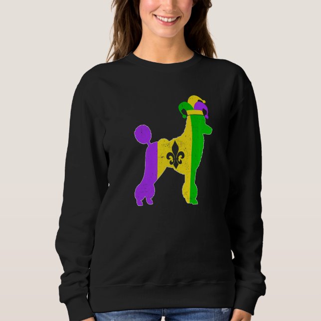 Sweatshirt Poodle Dog Mardi Gras Carnivals Funny Puppy Jester (Devant)