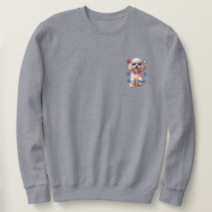 Sweatshirt Poodle & Fier - T-shirt 4 juillet chien