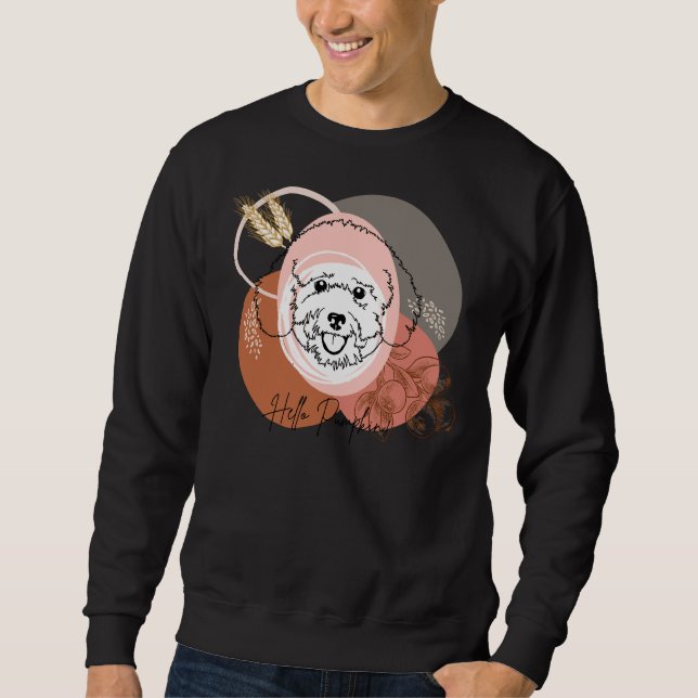 Sweatshirt Poodle Happy Fall Y All! Il Fait Météo ! Hello Pum (Devant)