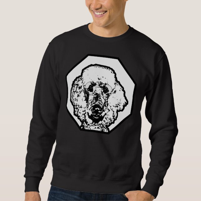 Sweatshirt Poodle porter des lunettes Smart Intellectual Dog  (Devant)