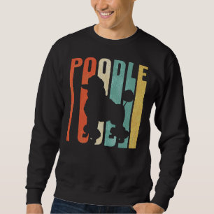 Sweatshirt Poodle Retro 1970 s Silhouette de chien craqué