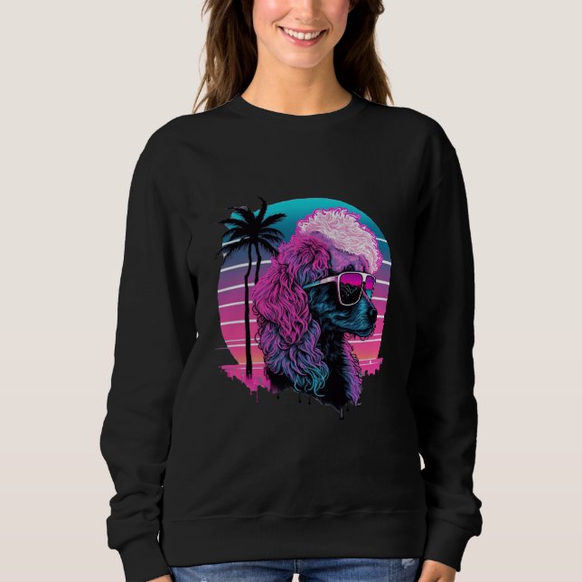 Sweatshirt Poodle s Synthwave Dreamland (Devant)