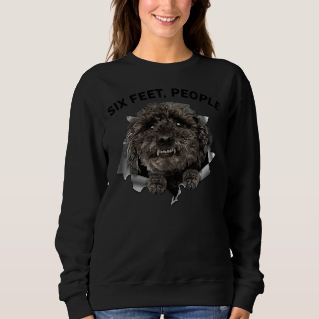 Sweatshirt Poodle six pieds personnes face Masque (Devant)
