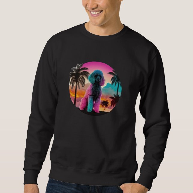 Sweatshirt Poodle Vaporwave Retrowave Aesthetic 2 (Devant)