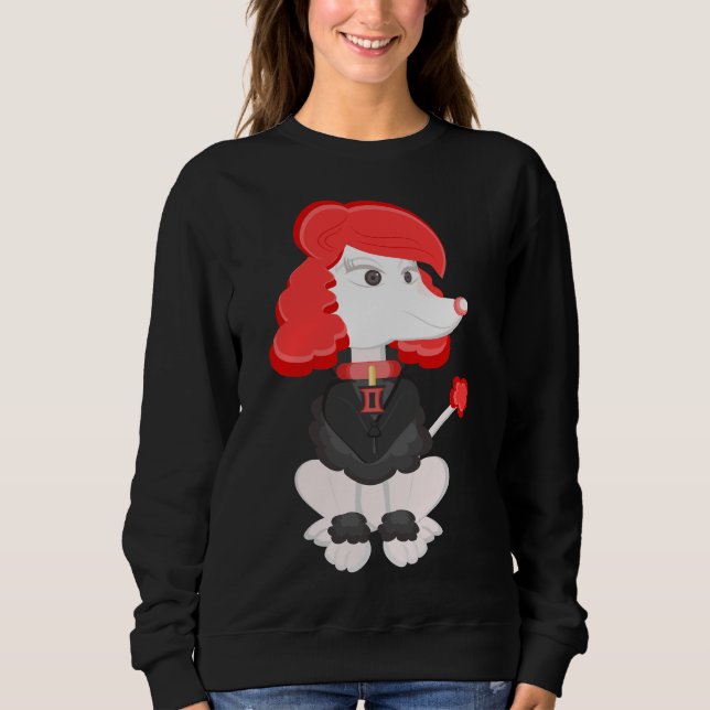 Sweatshirt Poodle Veuve Noire Par Centtaro (Devant)
