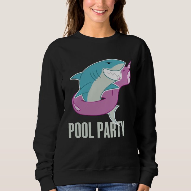 Sweatshirt Pool Party  Shark Unicorn Fishing (Devant)