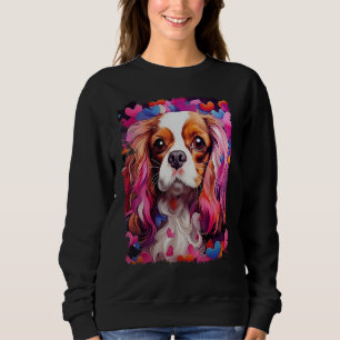 Sweatshirt Pop Art Chien Cavalier King Charles Spaniel Valent