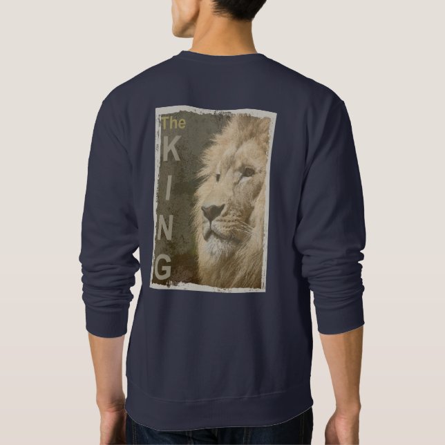 Sweatshirt Pop Art Lion Head The King Back Design Imprimer Ho (Dos)