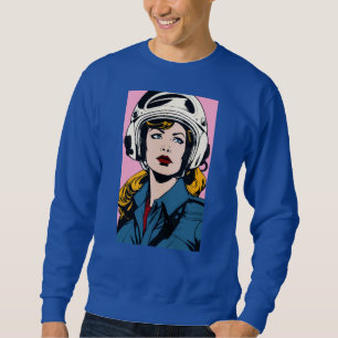Sweatshirt Pop Art Retro Femme en Casque Graphic T-Shirt