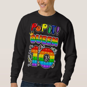 Sweatshirt Pop It 10th Birthday Queen 10 Years Girl Fidge