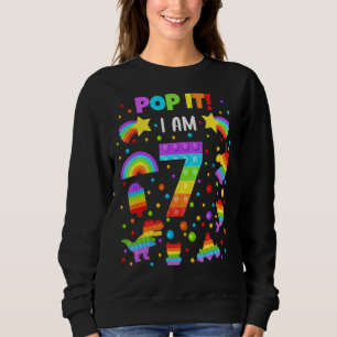 Sweatshirt Pop It I'm 7 Years 7th Birthday Boy Girl Unico