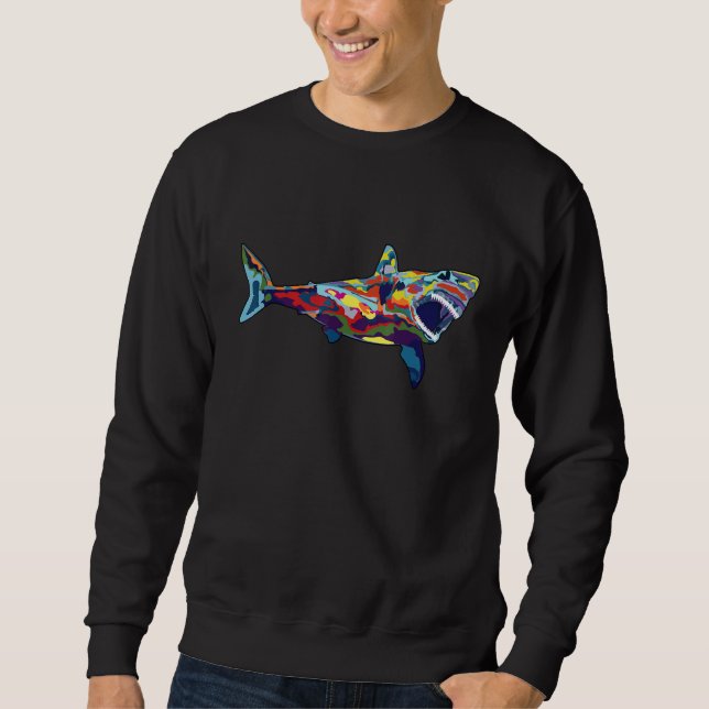 Sweatshirt Pop Shark Design (Devant)