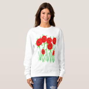 Sweatshirt Poppies en rouge