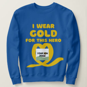 Sweatshirt porter or pour mon fils cancer enfant photo person