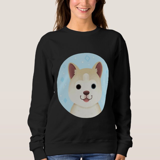 Sweatshirt Portrait Cute Husky (Devant)