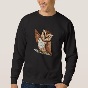 Sweatshirt Portrait de hibou barbu animal en détresse ornitho