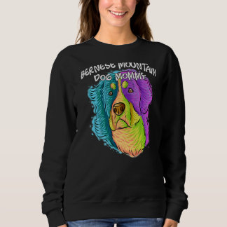Sweatshirt Portrait Pop coloré Bernese Mountain Dog Maman Mam