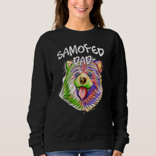 Sweatshirt Portrait Pop coloré Samoyed Chien Papa Fête des pè