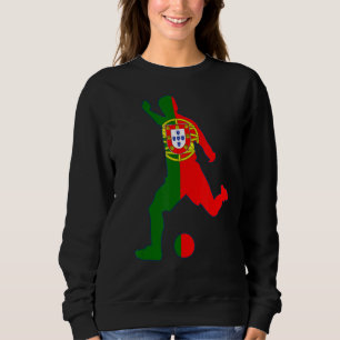 Sweatshirt Portugal Joueur de football du drapeau portugais