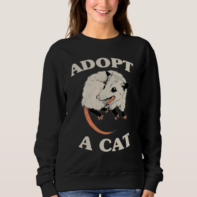 Sweatshirt Possum Adopt A Cat Cute Opossums Team Trash Vibes (Devant)