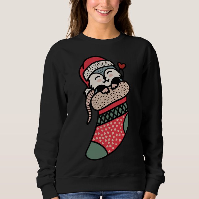 Sweatshirt Possum Bébé mignon en Pajama de Noël Sock Xmas (Devant)