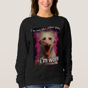 Sweatshirt Possum Opossum Iu2019m pas comme les autres filles