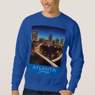 Sweatshirt Poster de soirée bleu et or Atlanta Georgia