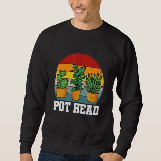 Sweatshirt Pot Head Plante Succulent Et Gardener (Devant)