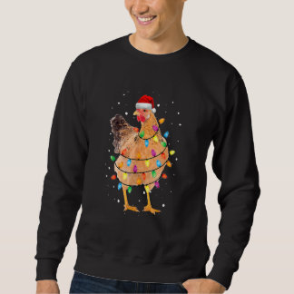 Sweatshirt Poule de Noël Poule Arbre Lumineux Xmas   Poulet