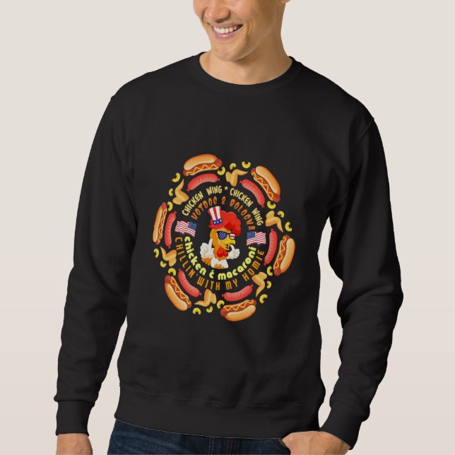 Sweatshirt Poulet Aile Poulet Aile Hotdog Et Bologne (Devant)
