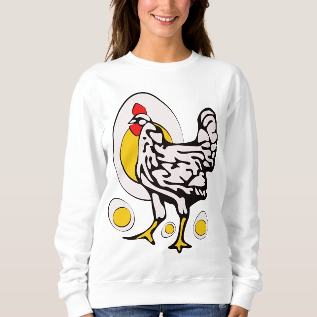Sweatshirt Poulets rétro (Devant)